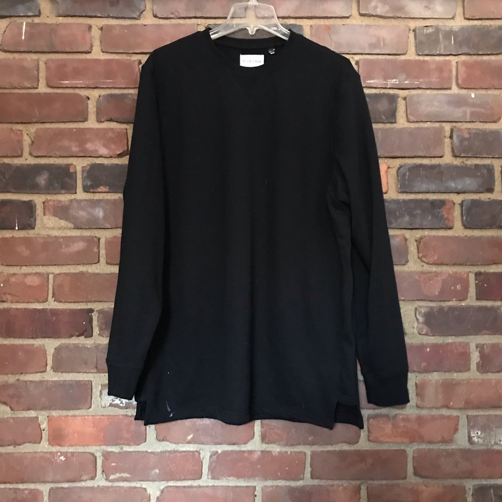 FIVE FOUR black sweatshirt shirt top size xl -46 chest -30” long